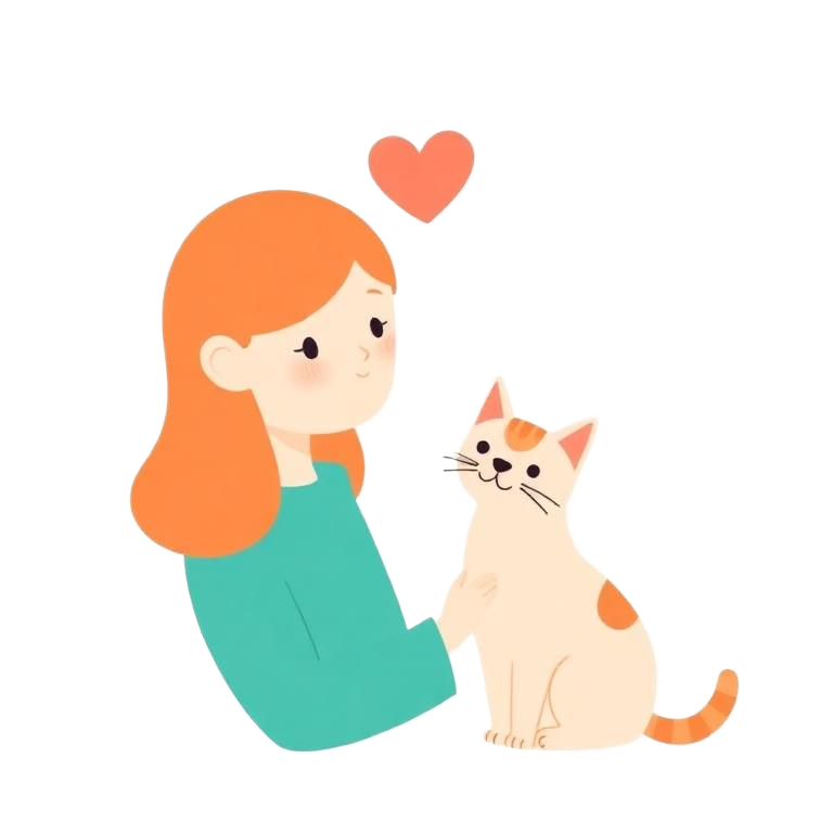 Illustration: Person spricht mit ihrer Katze
